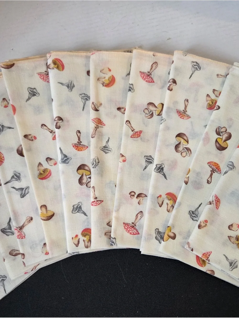 Vintage Mushroom Cottage Core Napkins Set Of 10 Washable